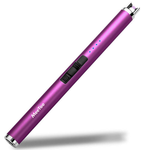 MeeToo Candle Electric Lighter Rechargeable USB Type-C Lighters for Candle Christmas Kitchen Camping Party, Gifts for Wife Women Men Nana Purple